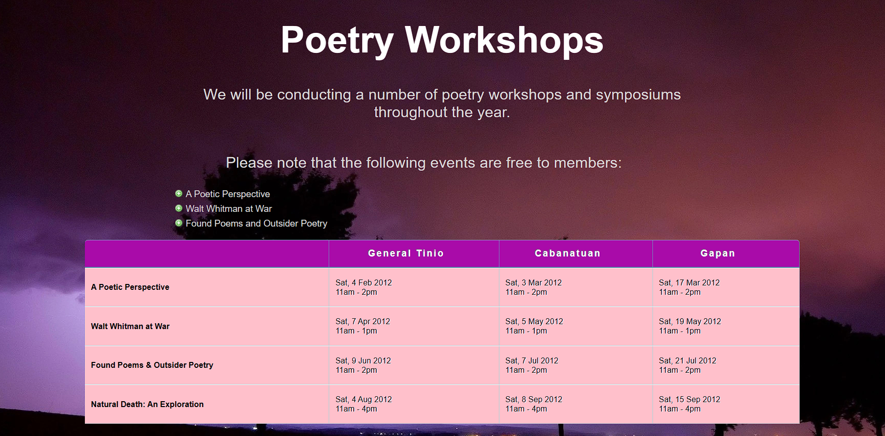 Poetry Webpage